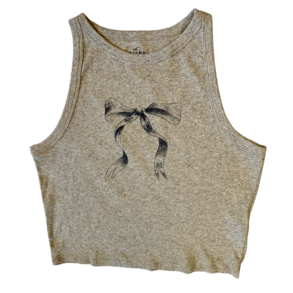Hollister Gray Bow Crop Top
